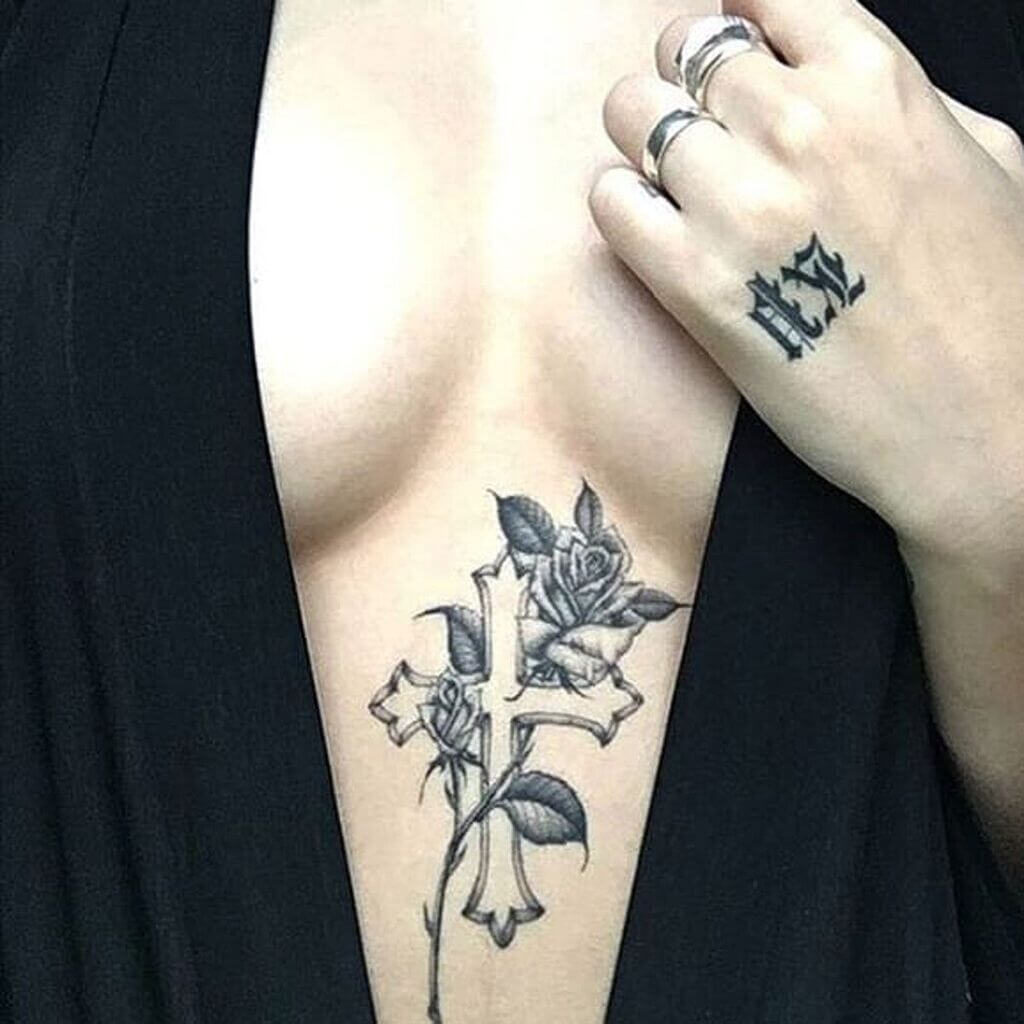 breast tattoo design