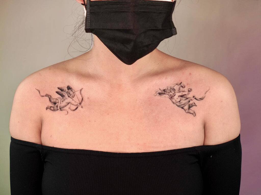 girly female chest tattoos
