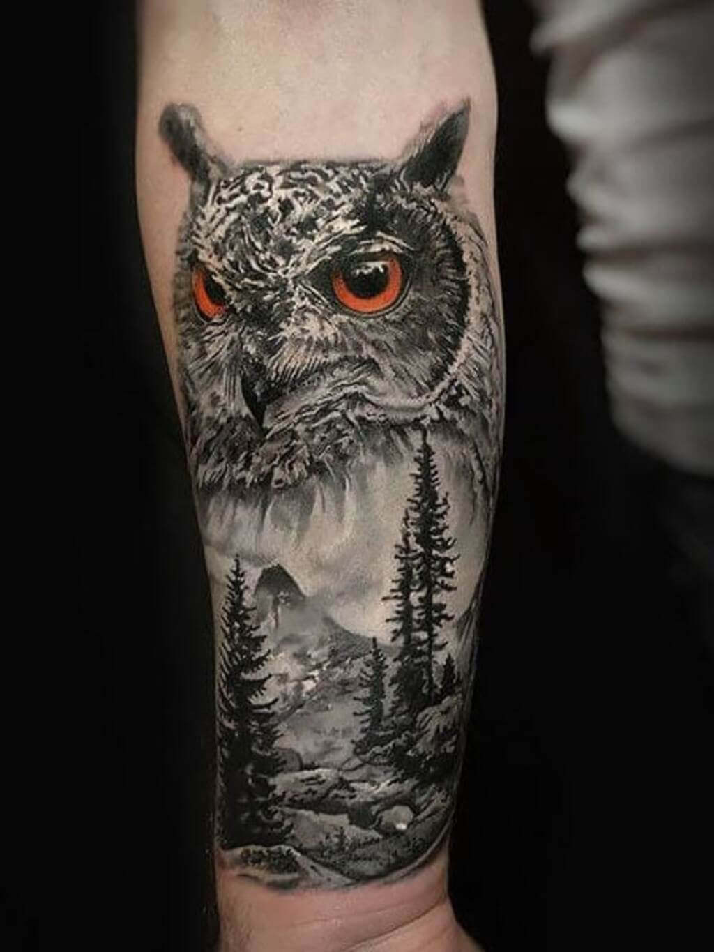 Nocturnal Bird Tattoo Idea: Owl
