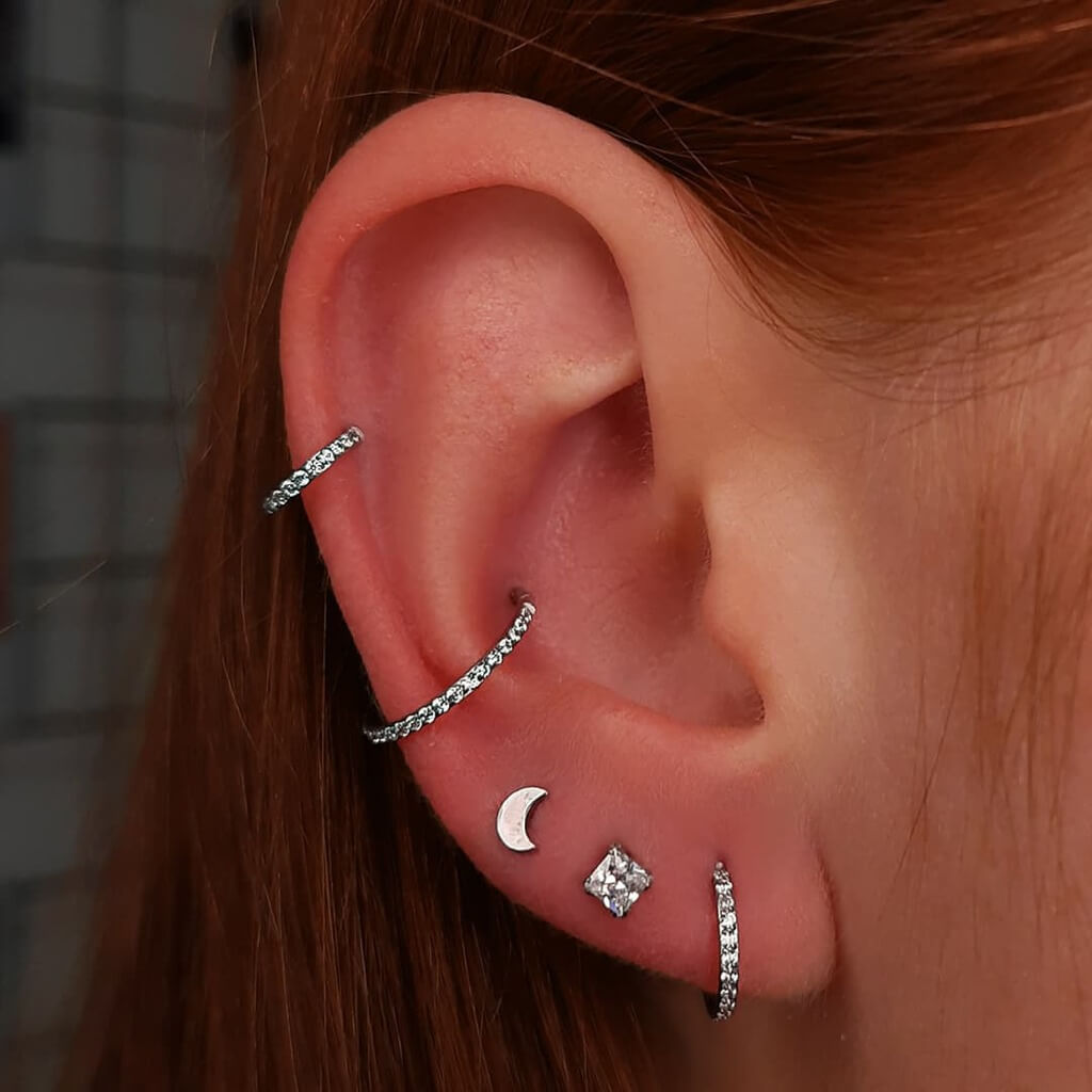 Standard Lobe Trendy Cute Ear Piercings