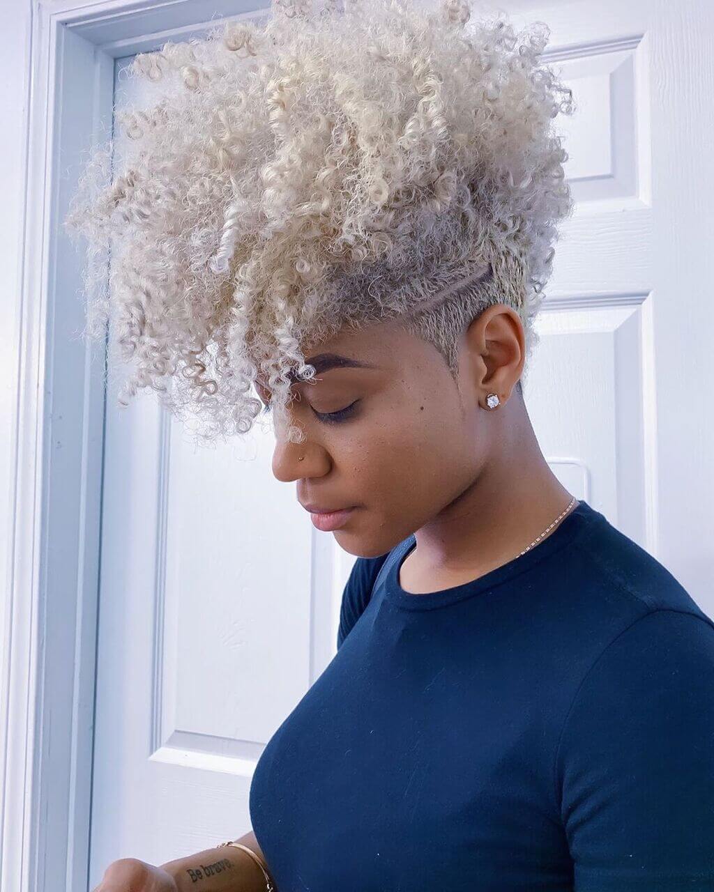 Curly Gray Tapered Hairstyle