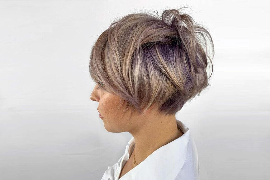 Wavy Pixie Bob with Side Bangs