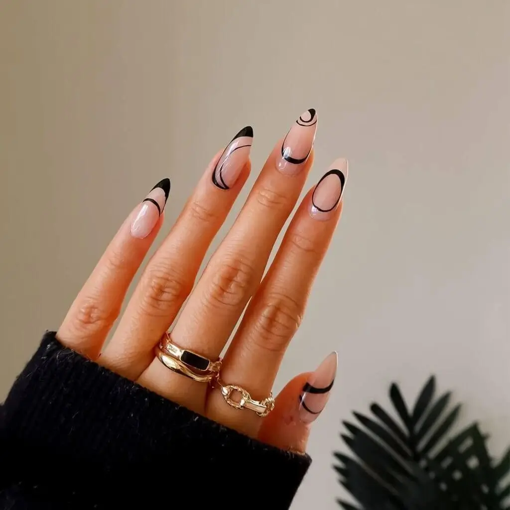 black french tip nails