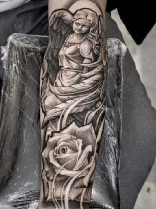 Religious Female Half Sleeve Tattoo designs