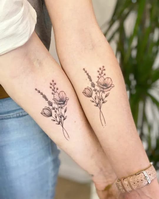 soulmate meaningful matching couple tattoos