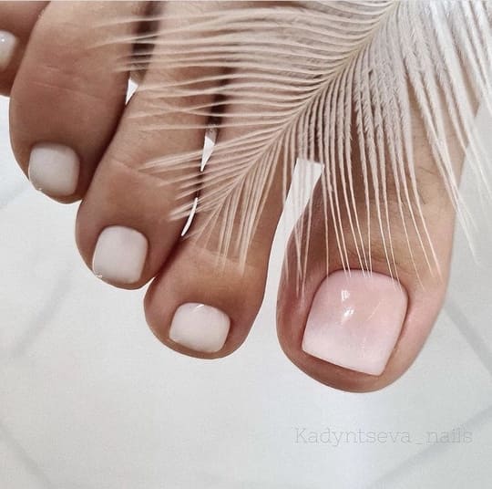 40 Eye-Catching Toe Nail Art Designs : Rhinestones + White Toe Nails