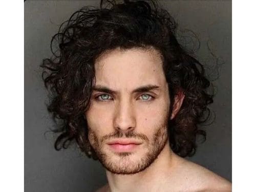 Long Curly Hair with Side Parting