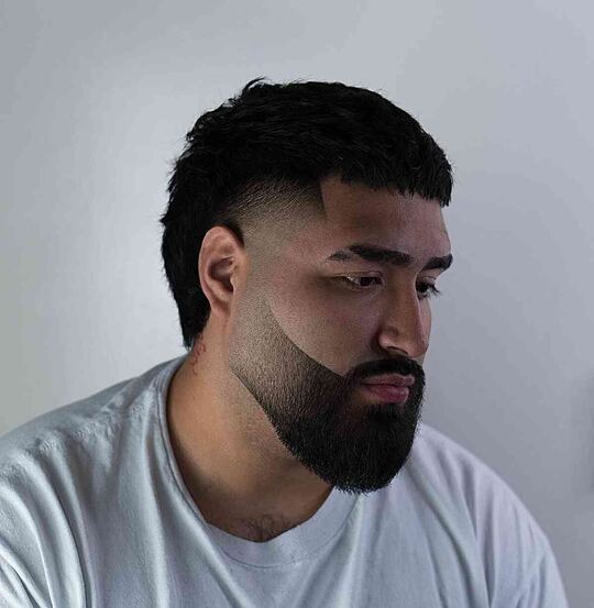 Beard Fade with a Surgical Line