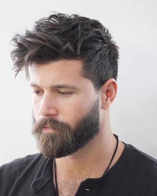 Short Messy Cut with a Beard