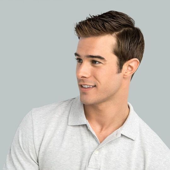 Soft Part Laid Back Short Haircuts for Men