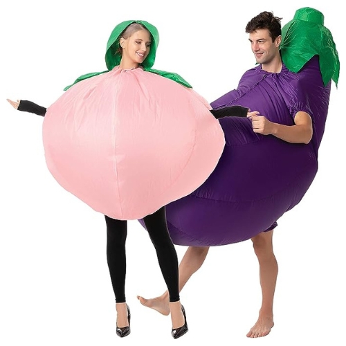 Adult Peach and Eggplant Couple Inflatable Halloween Costume