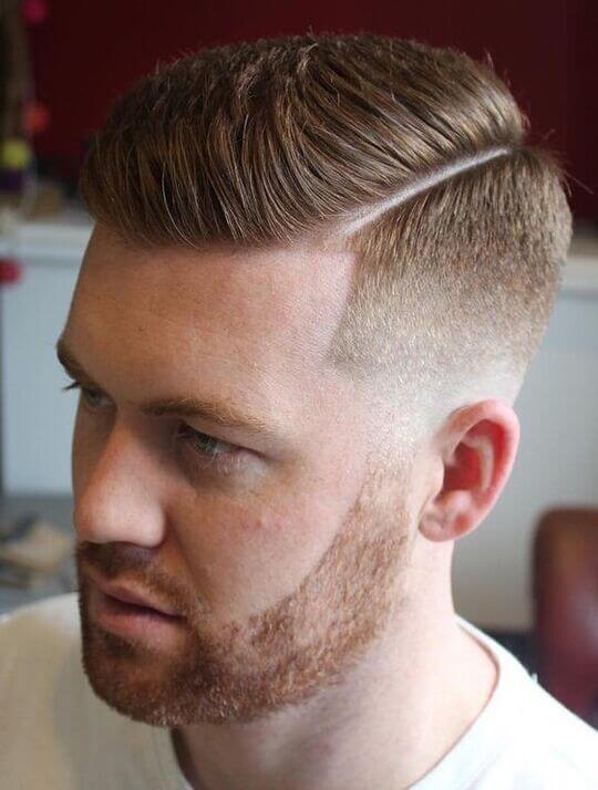 Mid Fade with Side Part