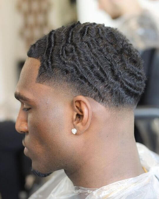 Mid Fade Haircut with Waves