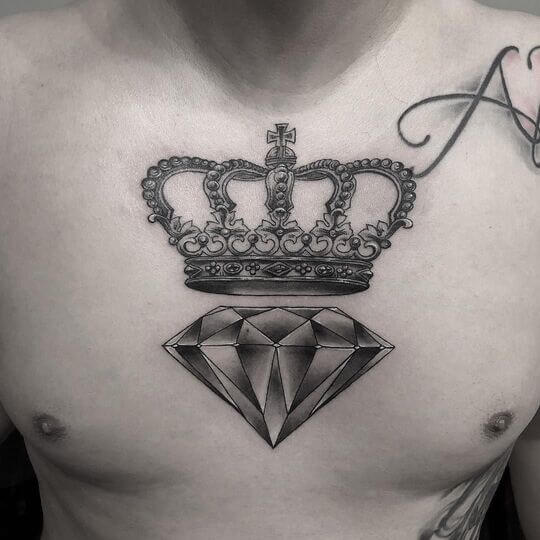 Crown Chest Tattoo