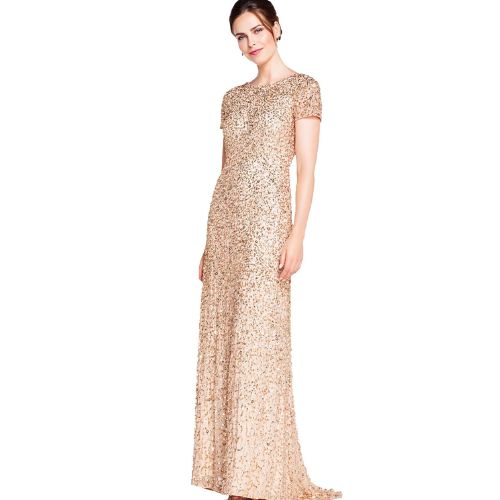 Adrianna Papell Women's Short-Sleeve Sequin Gown 