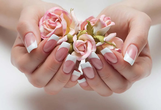 Blush Pink with White Tips