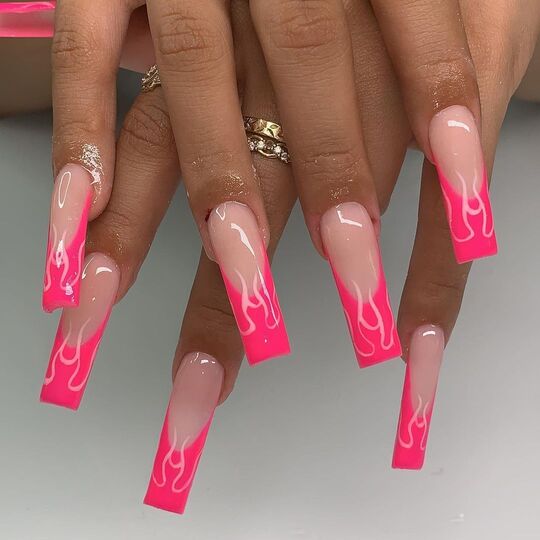 Flame Frenchies nail