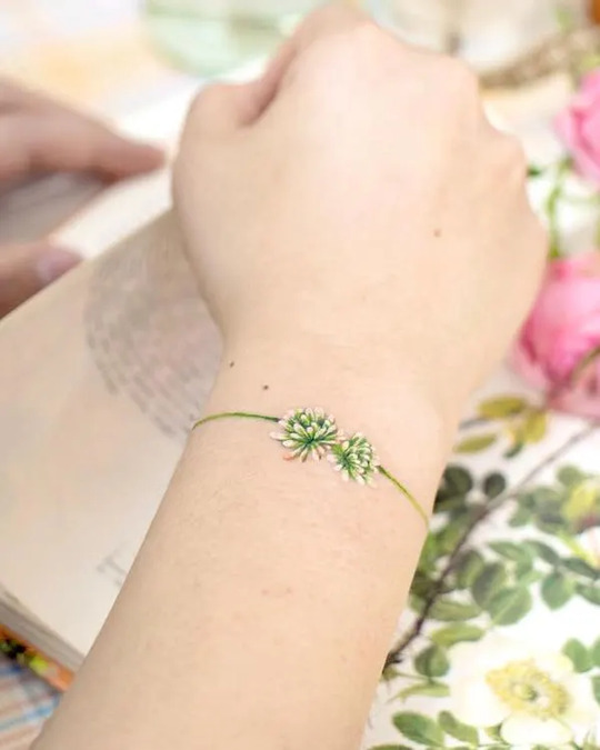 Floral Bracelet hand Tattoo