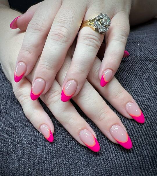 Hot Pink French Manicure