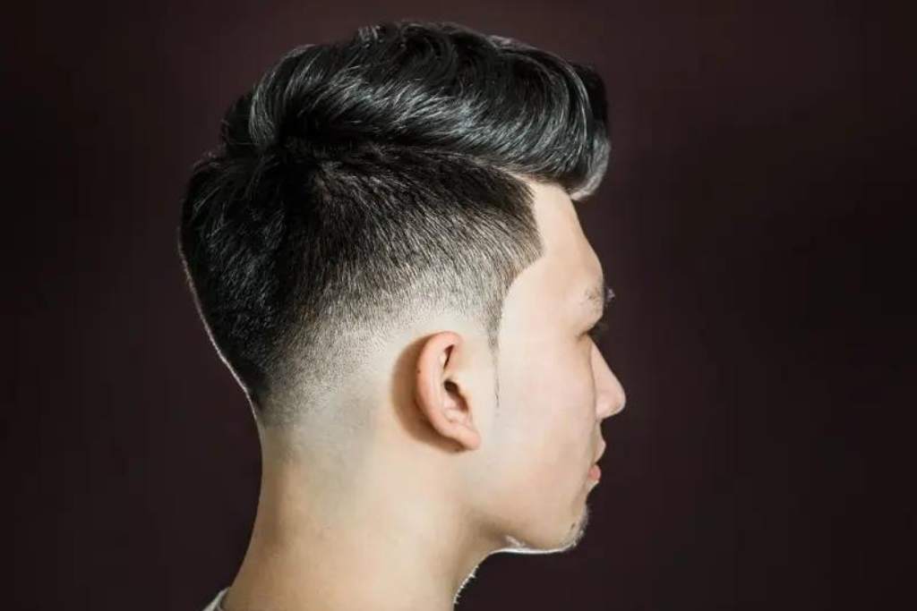 Medium Length Haircut With Drop Fade