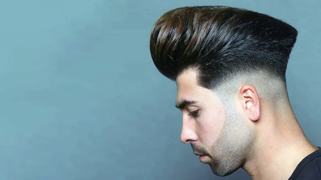 Medium Length Haircut With Mid Fade