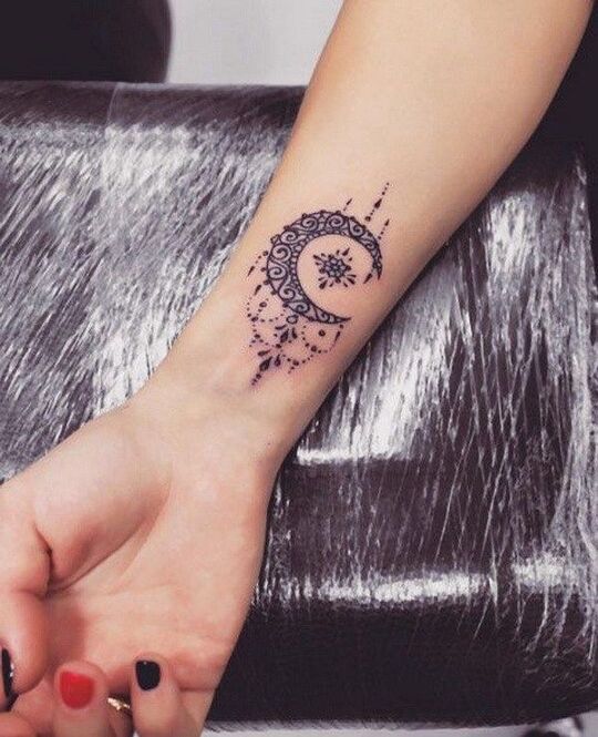 Moon Hand Tattoo