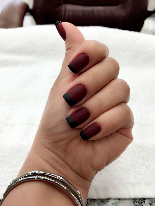 Red and Black French Manicure nail