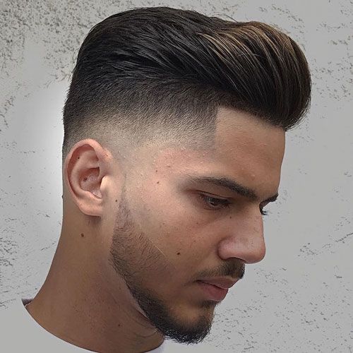 Short Pomp With Mid Taper Fade