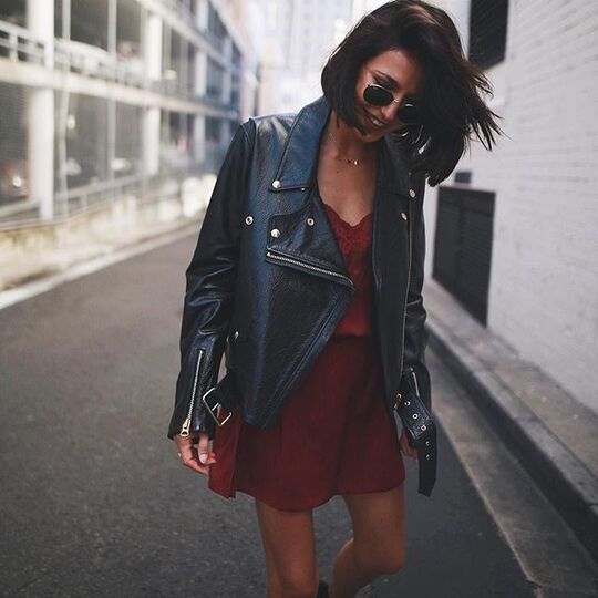Slip Dress and Leather Jacket concert outfit