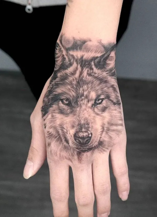 Wolf Hand Tattoo