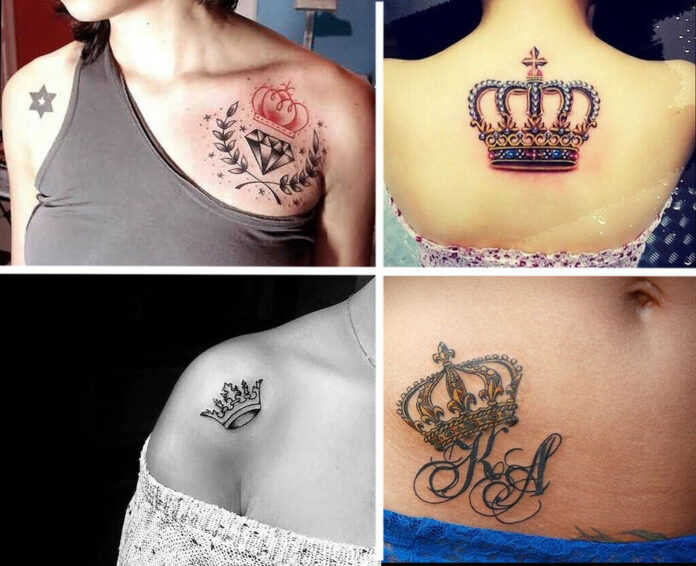 35 Latest Tattoo Ideas For Women In 2024 Dezayno   Crown Tattoo 696x566 