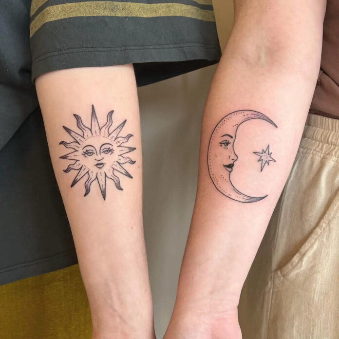 35 Latest Tattoo Ideas For Women In 2024 Dezayno   Sun And Moon Tattoo 696x696 