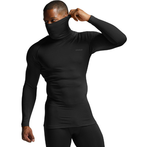 Thermal Long Sleeve Compression Shirts with Mock Turtleneck