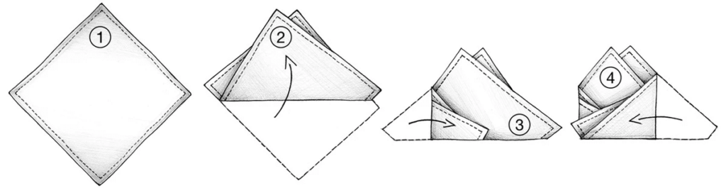 2 point pocket square fold instructions
