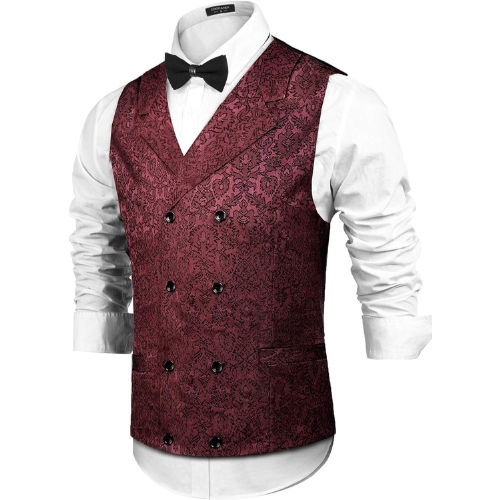 Double Breasted Slim Fit Vest for Christmas Cocktail Party