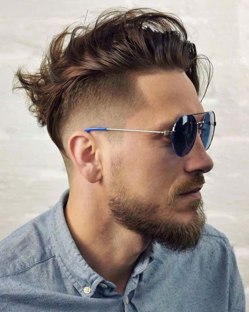 Mid Fade Haircut with Comb Over Style