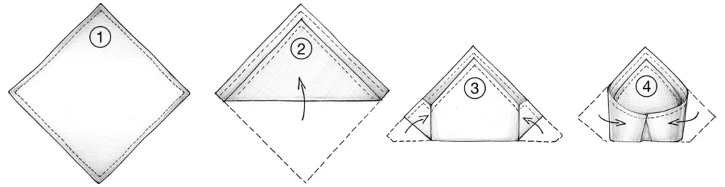 the 2 petals pocket square fold