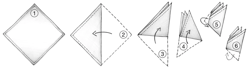 the 3 peaks pocket square fold