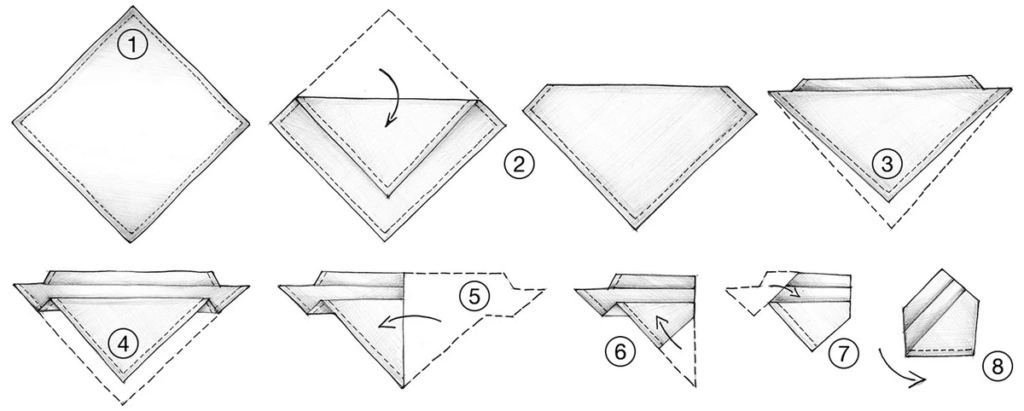 the 3 stairs pocket square fold