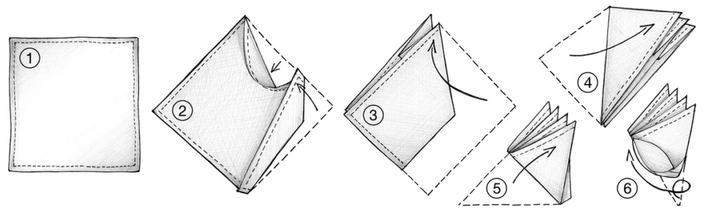 the peacock pocket square fold