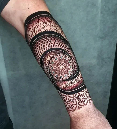 Geometric Lower Arm Tattoo for men