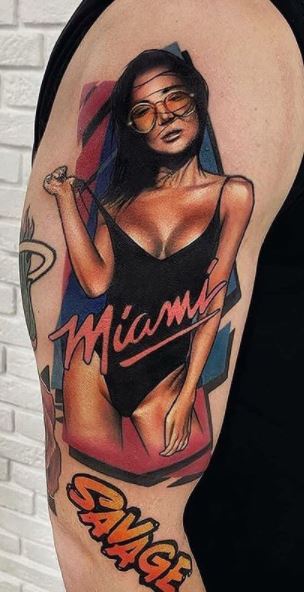 miami savage arm tattoo for men