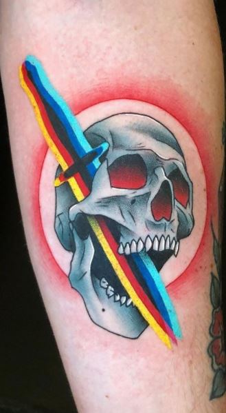 skull tattoo for men on arm