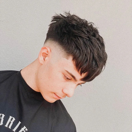 Fringe Styled with Mid Fade haircut