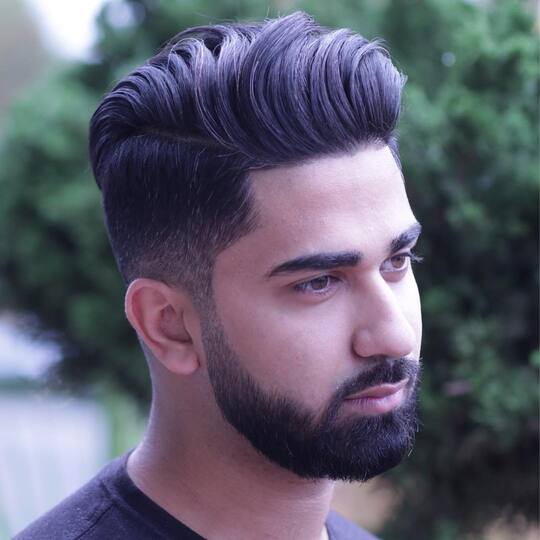 side part pomp hairstyle