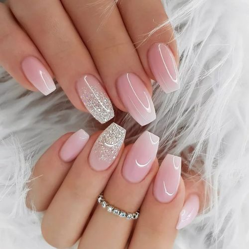 light pink with glitter