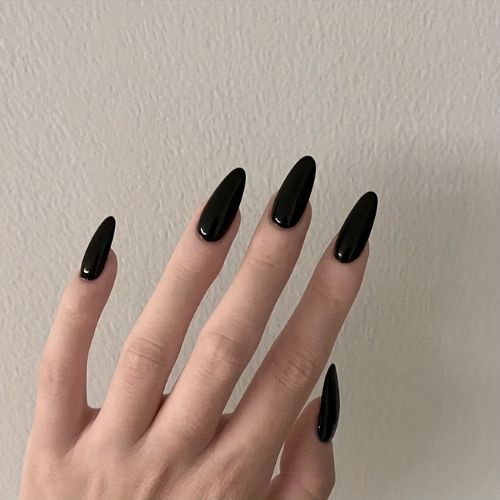 classic black nails