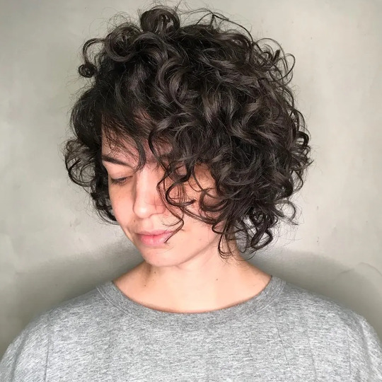 Messy Bob with Natural Curls