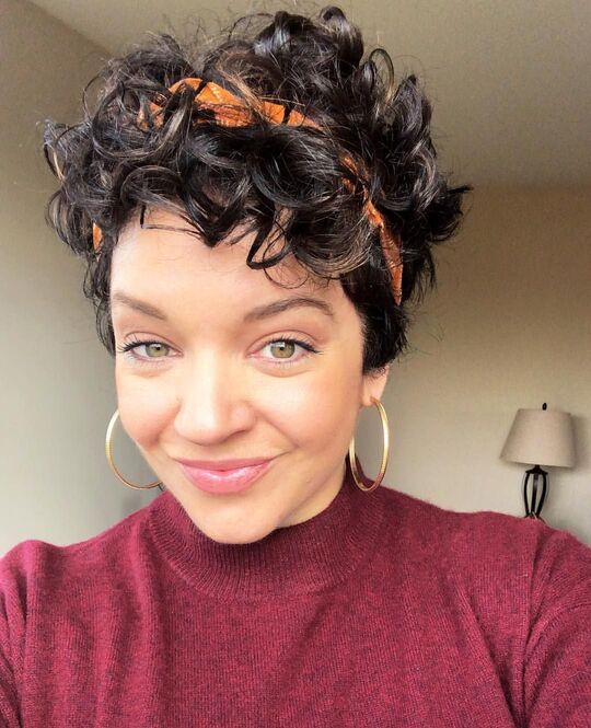 Short Curly Hair with Hairband