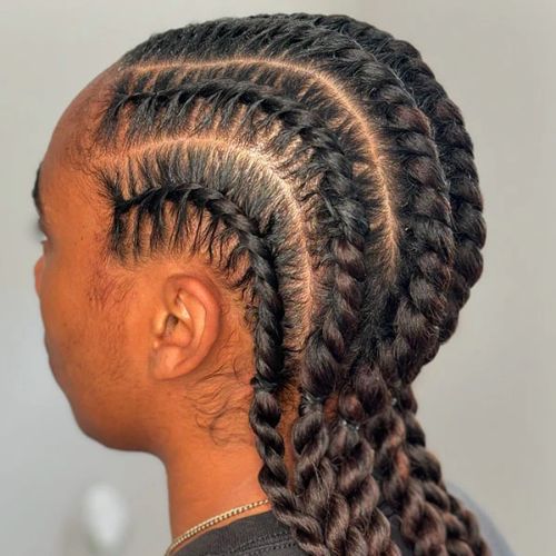 Cornrows and Crochet Combination